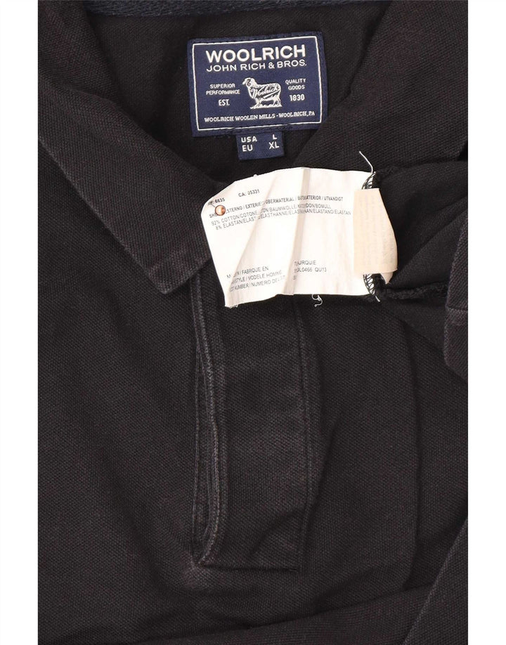 Polo da uomo Woolrich grande in cotone nero