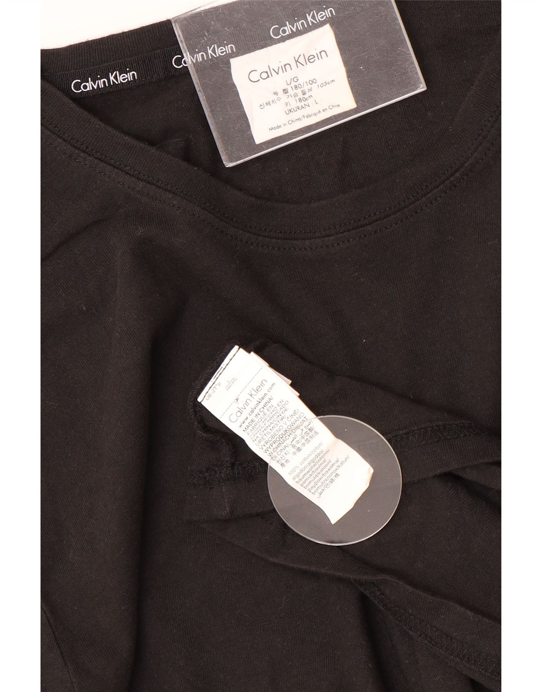 CALVIN KLEIN Top Uomo Manica Lunga Large Nero Cotone