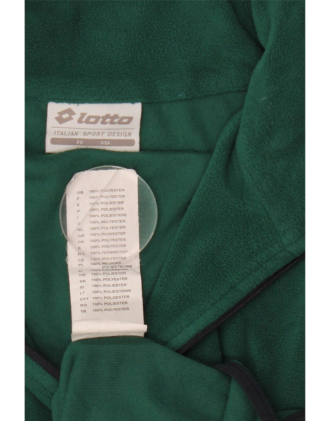 Maglione in pile da uomo Lotto con zip e collo XL verde poliestere
