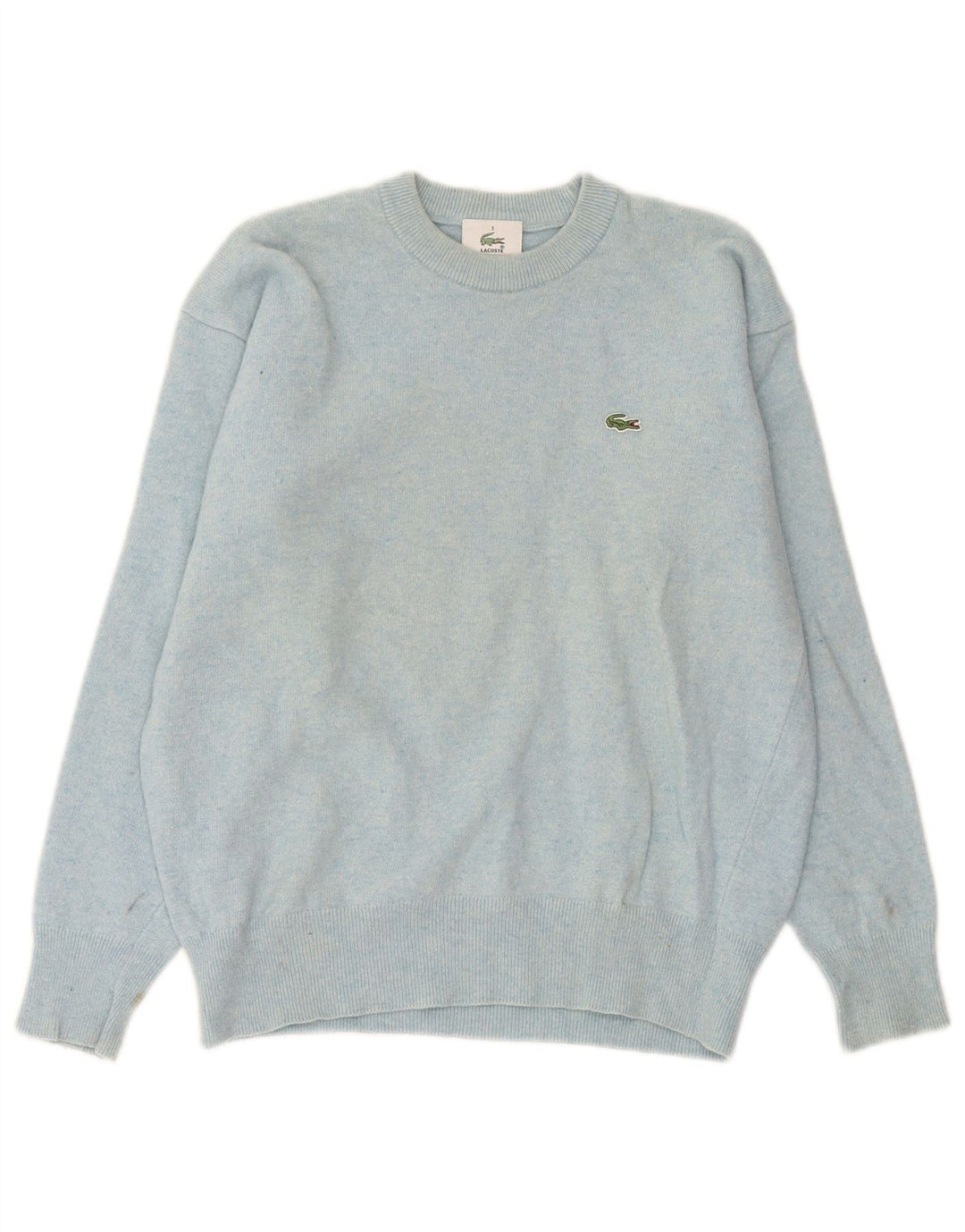 Maglione maglione girocollo da uomo Lacoste taglia 3 piccolo lana d'agnello blu