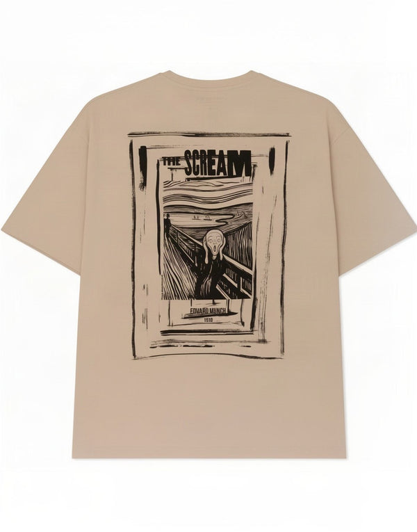 Jack & Jones T-shirt grafica da uomo grande in cotone beige