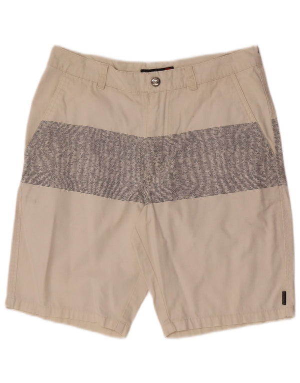 Pantaloncini chino da uomo Quiksilver W28 piccoli in cotone color block beige