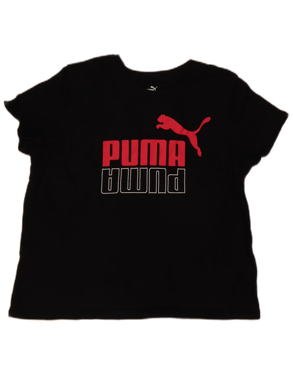 T-shirt grafica da donna PUMA Top UK 18 XL cotone nero