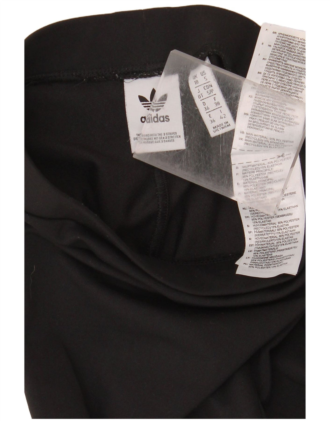 Leggings con staffa da donna ADIDAS UK 10 piccoli poliestere nero
