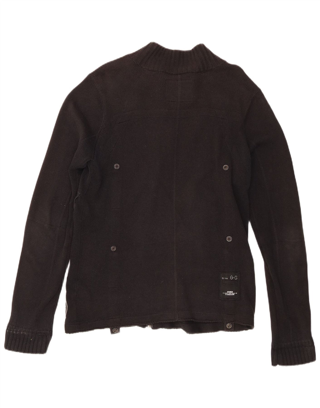 Maglione cardigan con zip intera da uomo G-Star in cotone nero medio