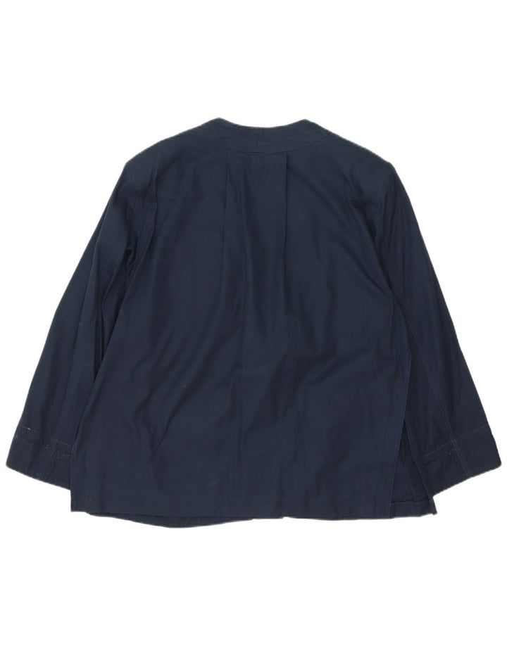 Giacca utilitaria vintage da donna UK 16 grande color block blu navy