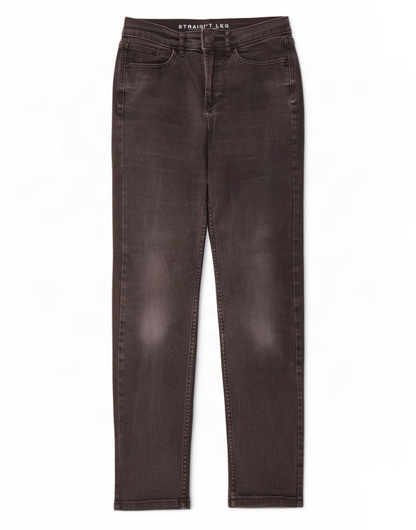 Jeans dritti da donna Marks & Spencer UK 8 piccoli W28 L30 cotone nero