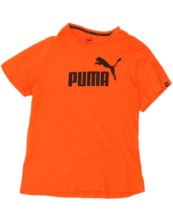 T-shirt grafica da uomo Puma Top XL in cotone arancione