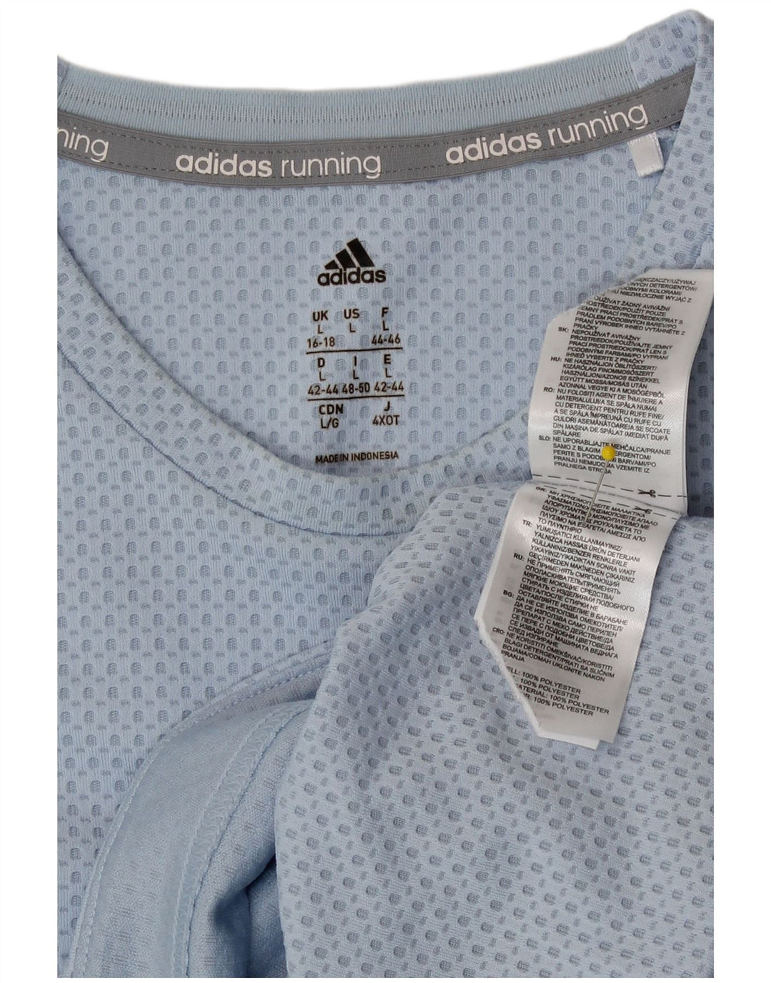 Maglia manica lunga da donna Adidas UK 16/18 Large Blu Poliestere