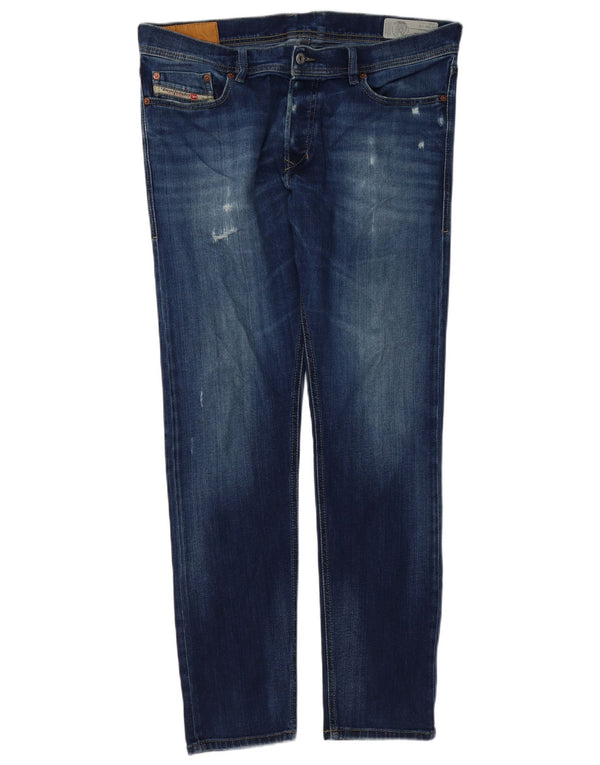 Diesel Uomo Tepphar Carota Distressed Jeans Slim W36 L32 Cotone Blu