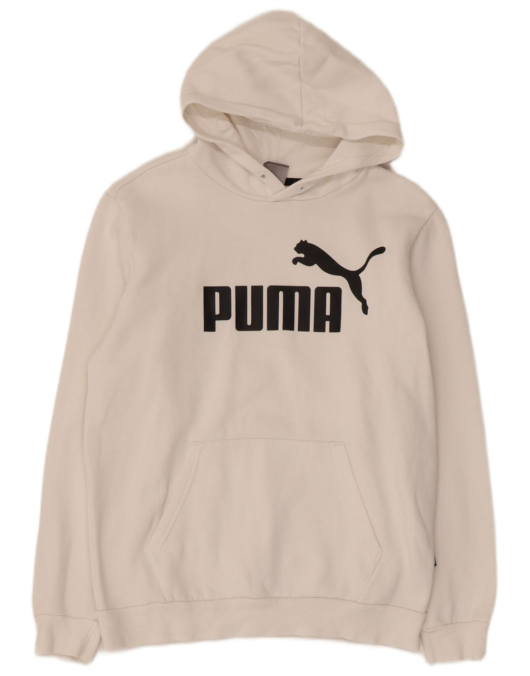 PUMA Felpa con cappuccio grafica da uomo piccola in cotone bianco