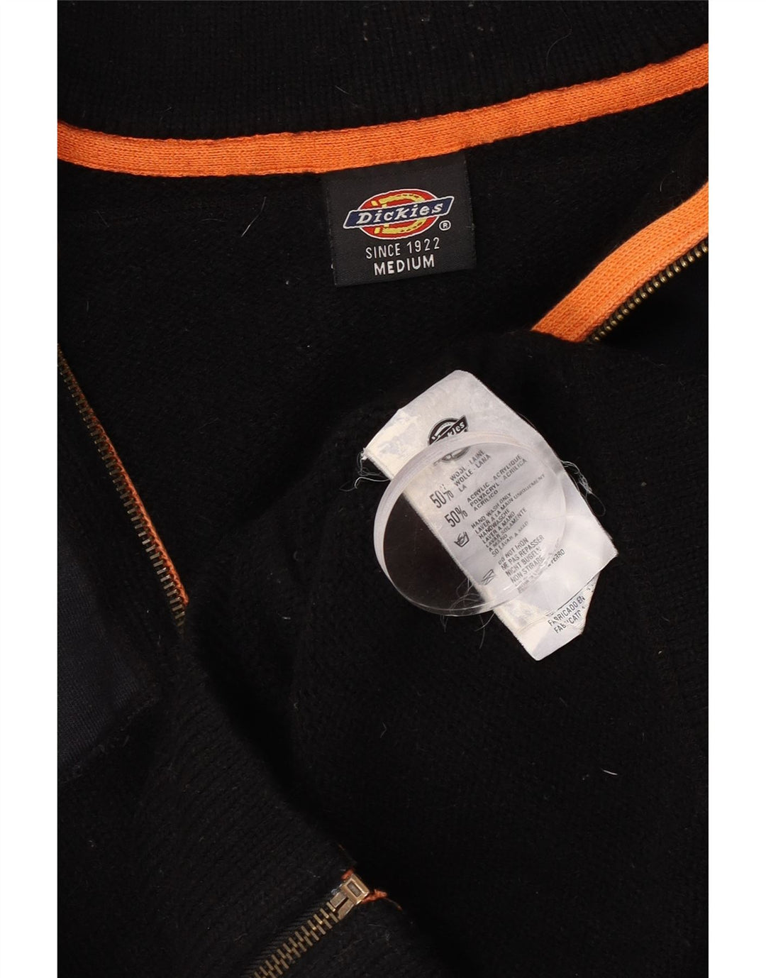 Dickies Maglione cardigan grafico da uomo in lana color block medio nero