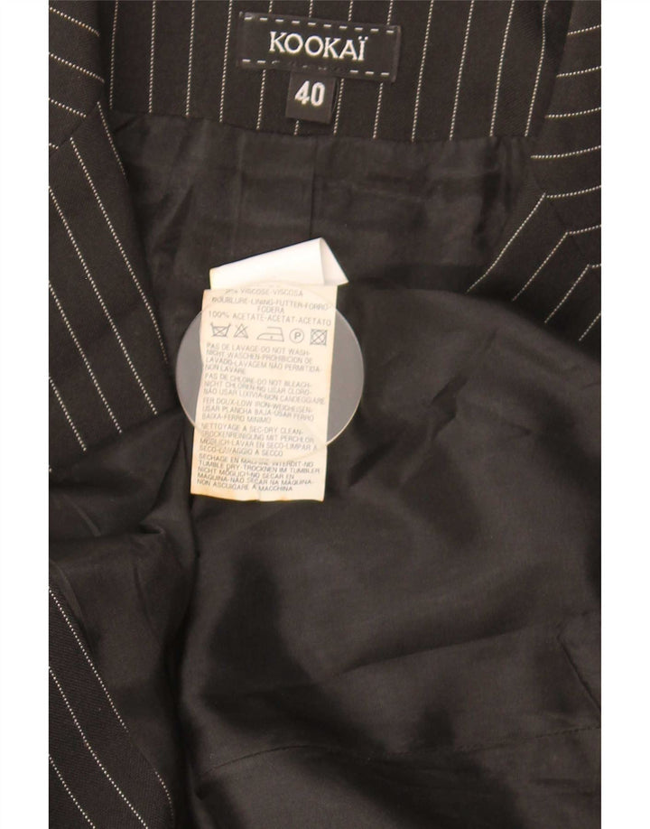 Giacca blazer a 3 bottoni da donna Kookai EU 40 poliestere gessato nero medio