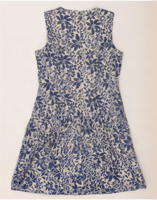Abito a trapezio senza maniche da donna Tommy Hilfiger US 12 grande floreale blu