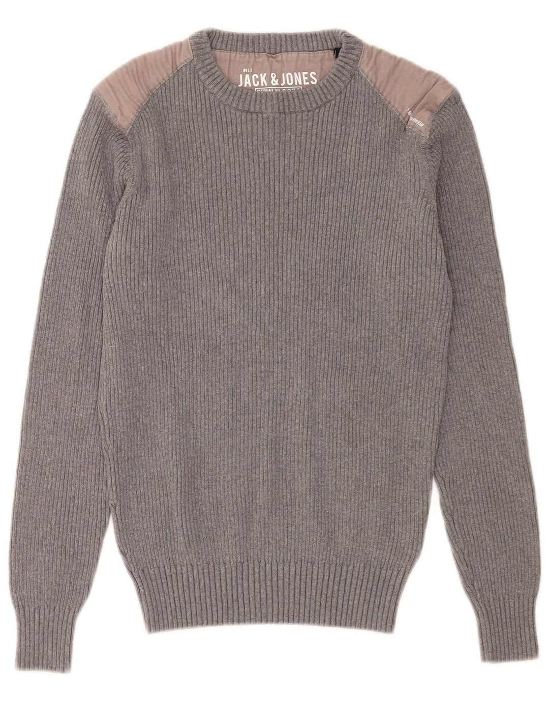 Maglione maglione girocollo da uomo Jack & Jones in cotone color block grigio medio