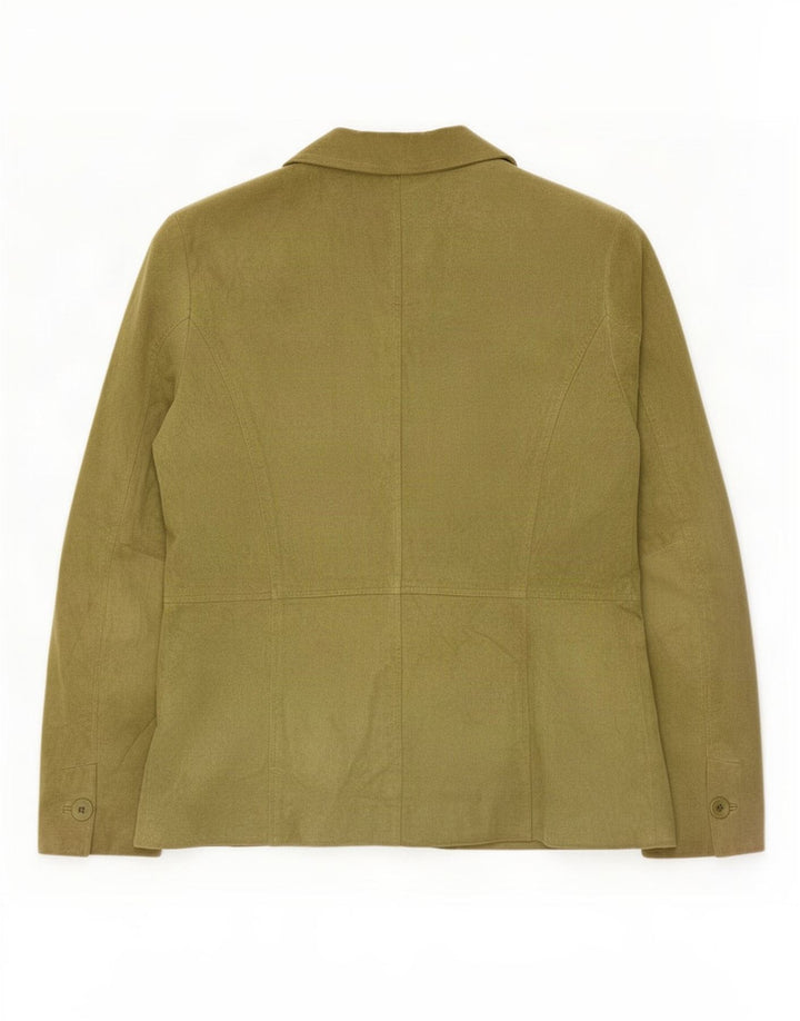 Giacca blazer in pelle scamosciata a 2 bottoni da donna Liz Claiborne US 6 in pelle verde medio