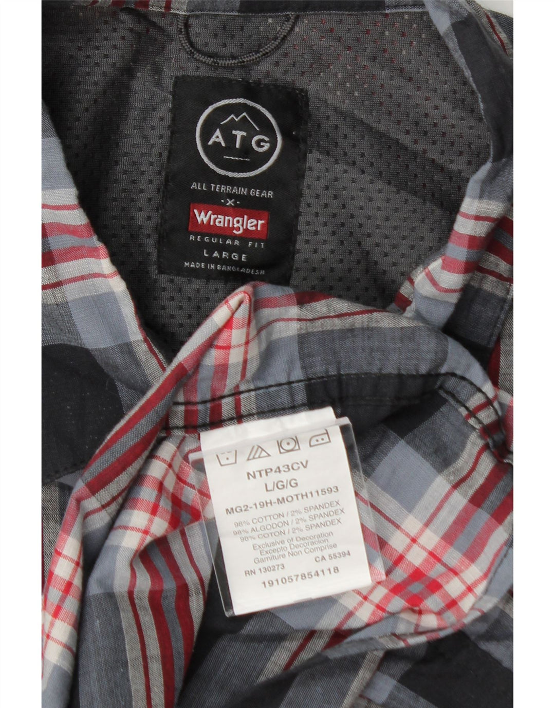WRANGLER Mens Regular Fit Shirt Large Black Check Cotton Vintage Wrangler and Second-Hand Wrangler from Messina Hembry 