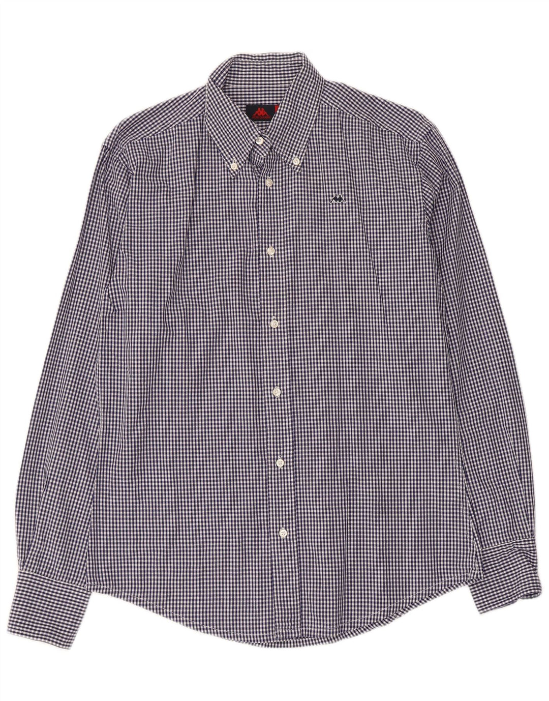 Camicia Kappa da uomo in cotone a quadretti blu medio
