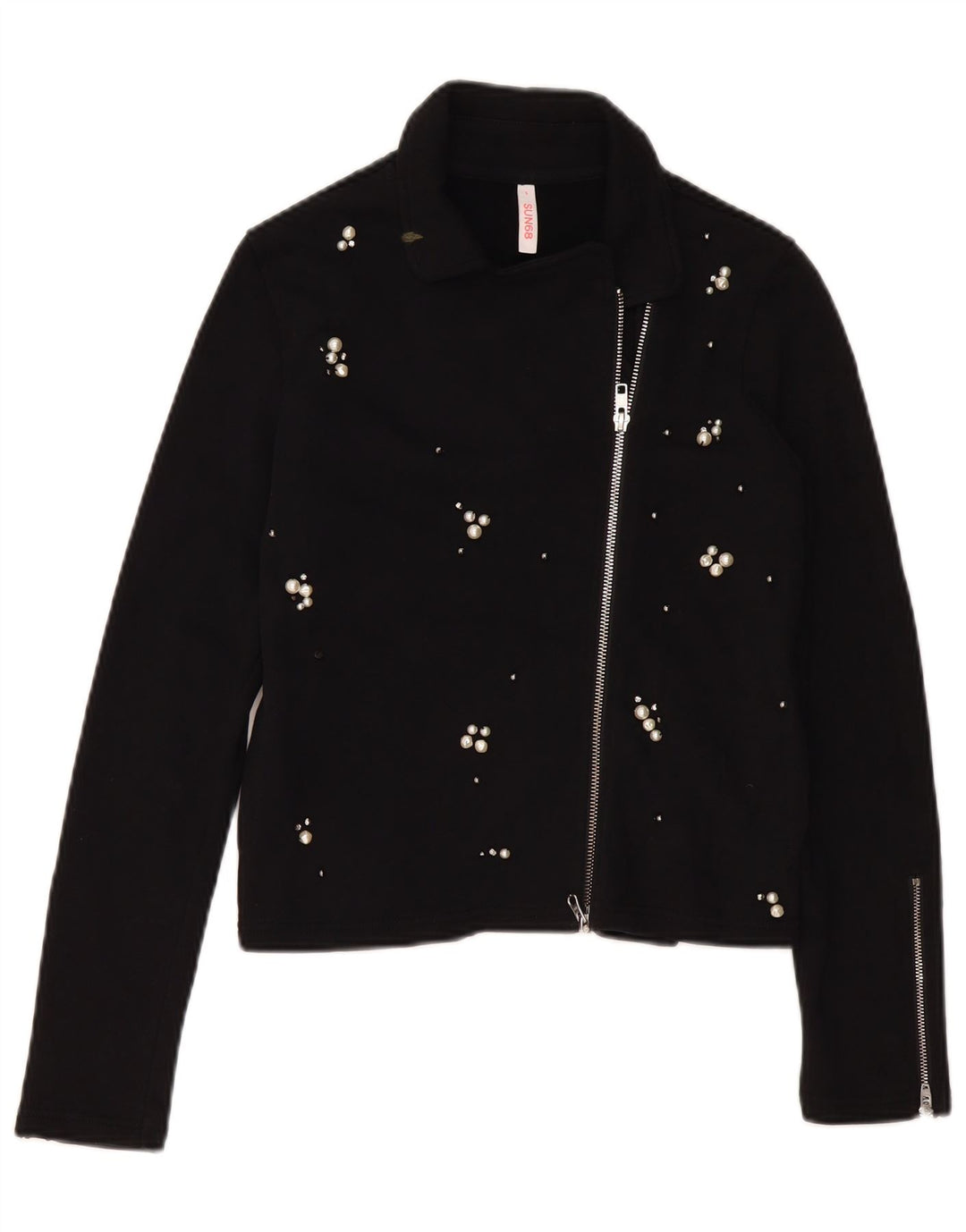 Maglione cardigan da donna SUN68 UK 10 piccolo cotone nero