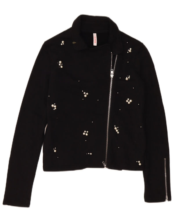 Maglione cardigan da donna SUN68 UK 10 piccolo cotone nero