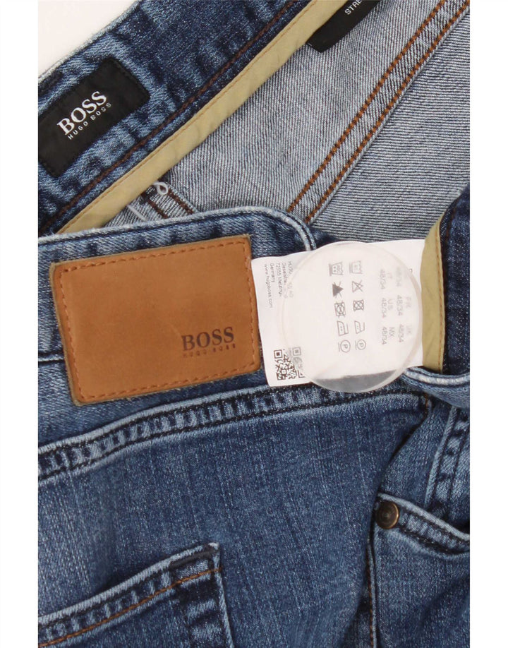 Jeans dritti da uomo Hugo Boss W48 L34 cotone blu