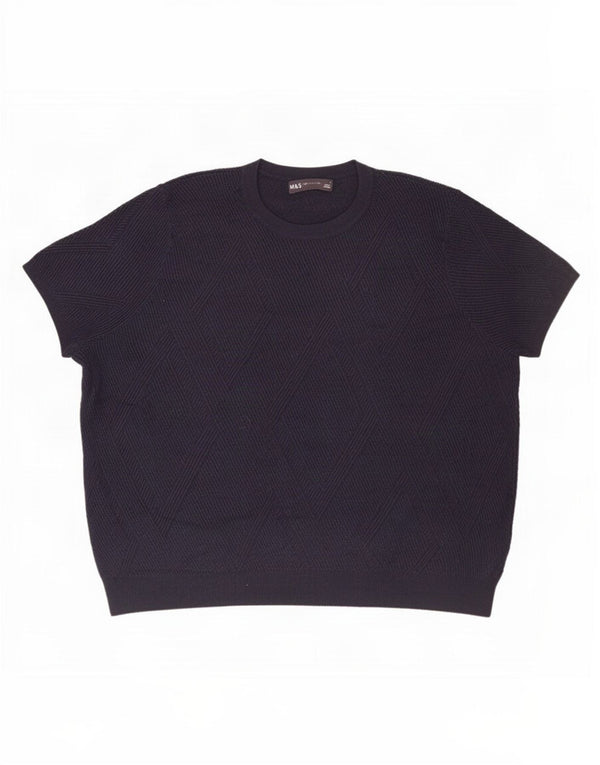 Maglione maglione girocollo da donna Marks & Spencer UK 18 XL Blu navy