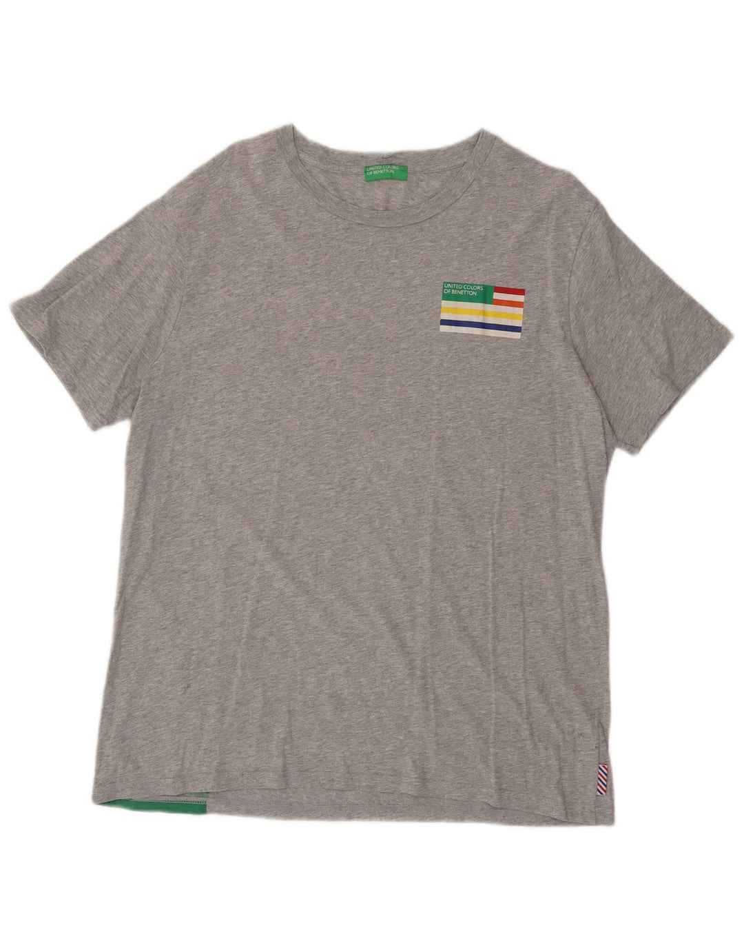 T-shirt grafica da uomo BENETTON Top 2XL in cotone color block grigio