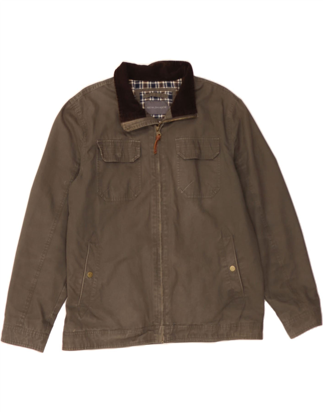 JOHN ROCHA Giubbotto bomber da uomo UK 40 Grande cotone grigio