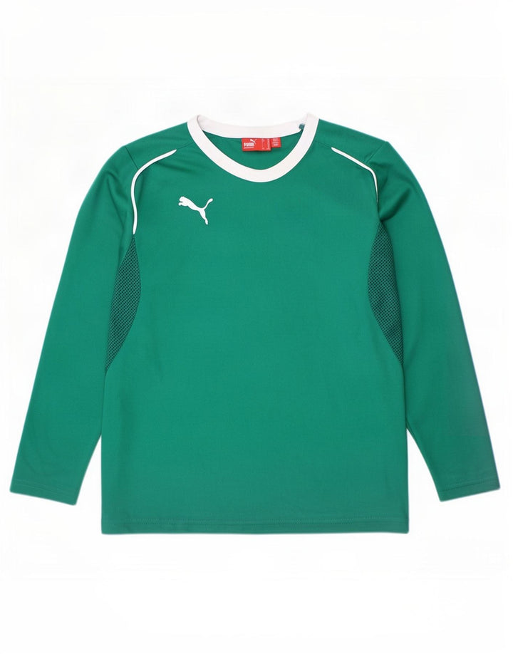 Maglia Puma da bambino a maniche lunghe 9-10 anni verde color block