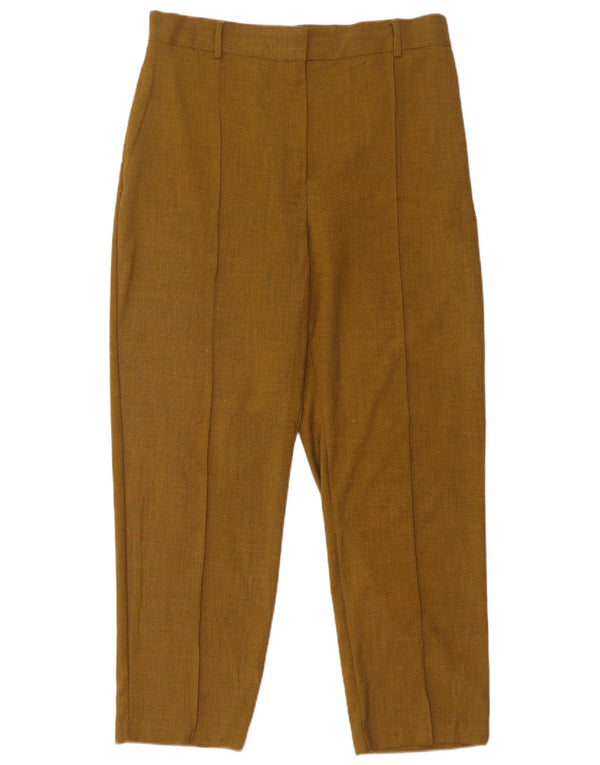 Pantaloni da abito a vita alta da donna Marks & Spencer UK 16 Large W32 L28 Khaki