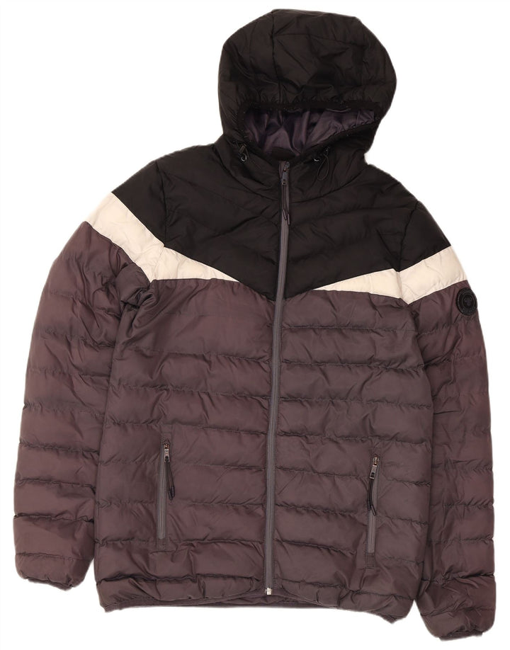 Giacca imbottita con cappuccio da uomo Hummel UK 38 Poliestere color block medio nero