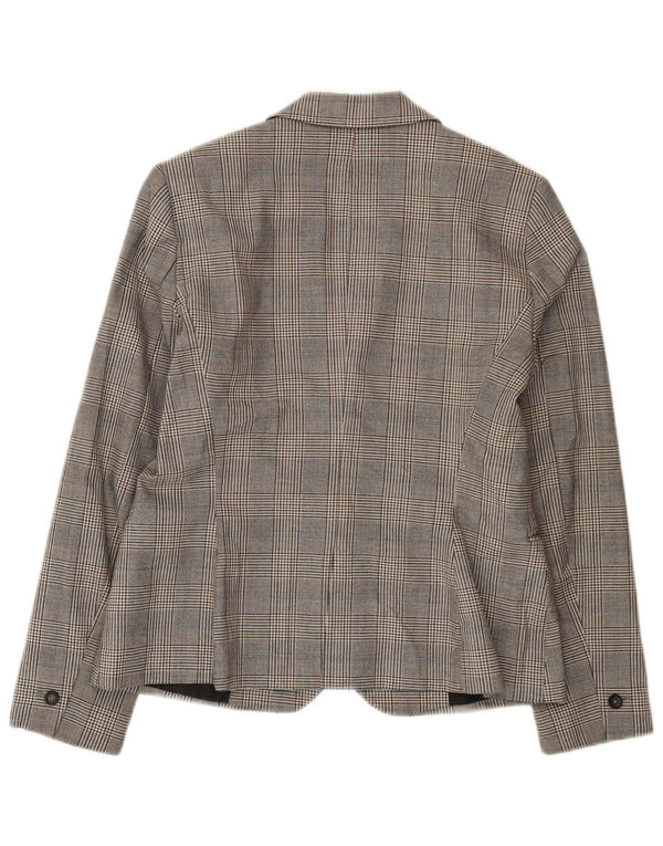 Giacca blazer a 1 bottone da donna Zara EU 42 poliestere a quadri grigio grande