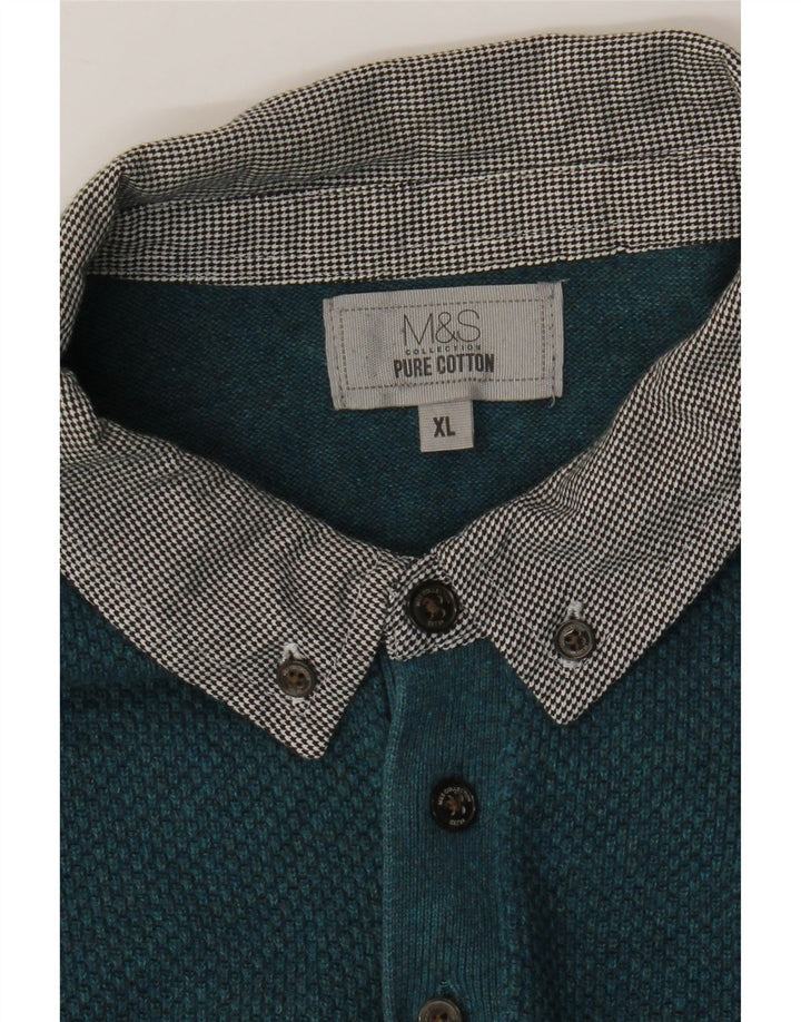 Maglione maglione collo alto da uomo Marks & Spencer XL cotone blu