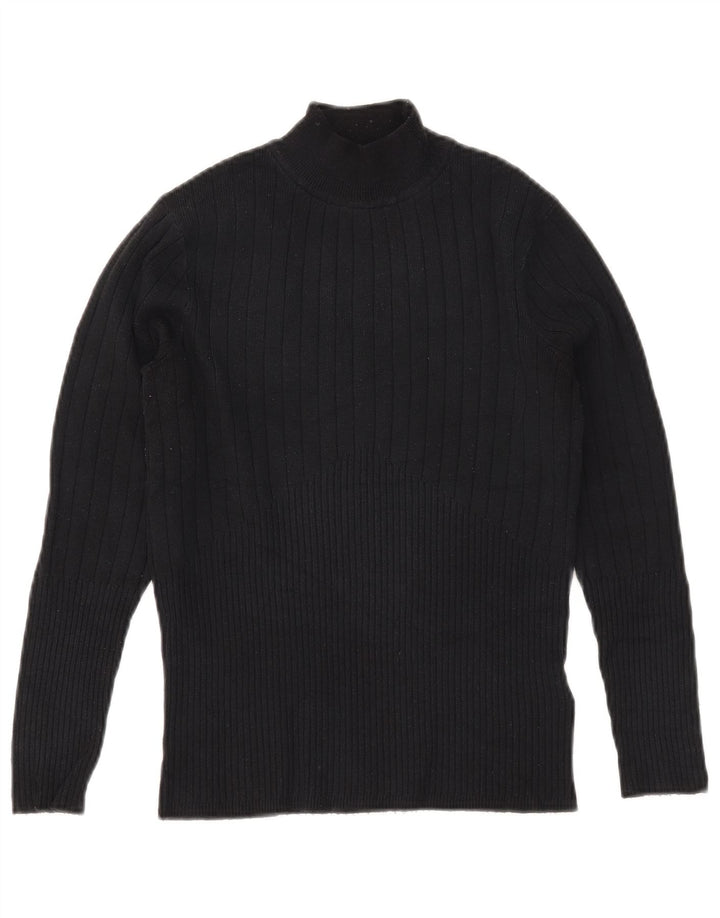 Maglione maglione a collo alto da donna Marks & Spencer UK 12 medio nero