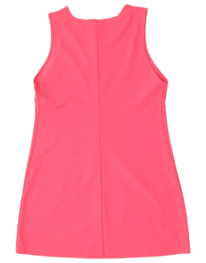 Abito tubino senza maniche da donna Zara UK 12 Poliestere rosa medio