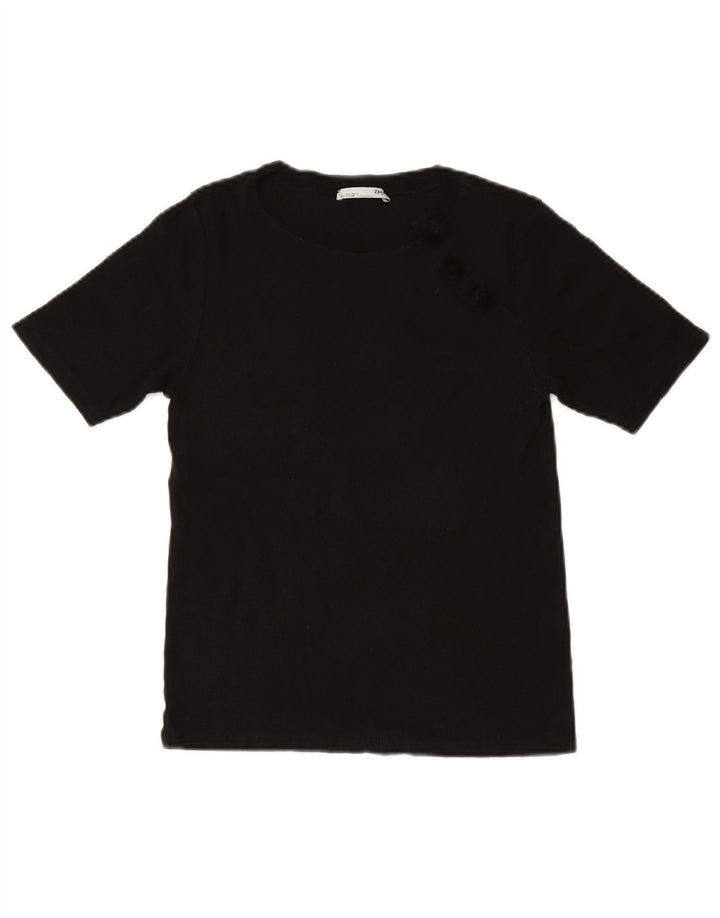 T-shirt grafica da donna Zara Top UK 14 grande nera