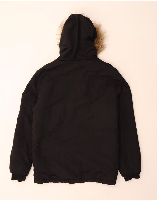 Giacca imbottita ampia con cappuccio da uomo Ellesse UK 34 XS nylon nero