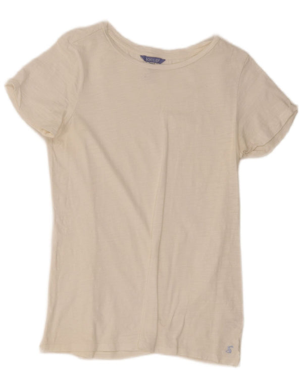 Joules Womens T-Shirt Top UK 12 Medium White Cotton