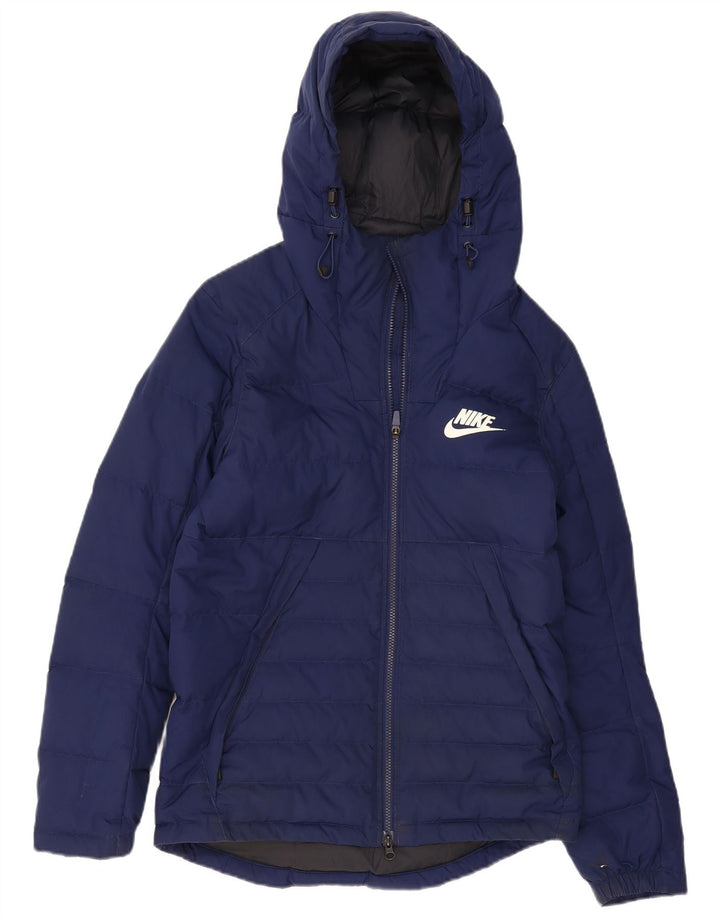 Giacca imbottita con cappuccio Nike da uomo UK 36 Small blu navy in poliestere