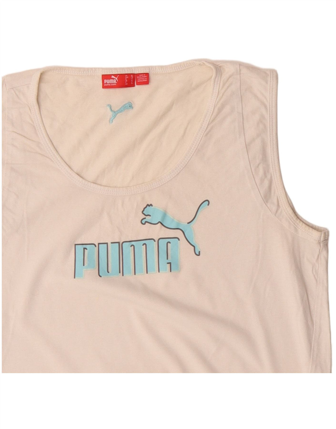 Canotta grafica da donna Puma UK 16 grande cotone bianco