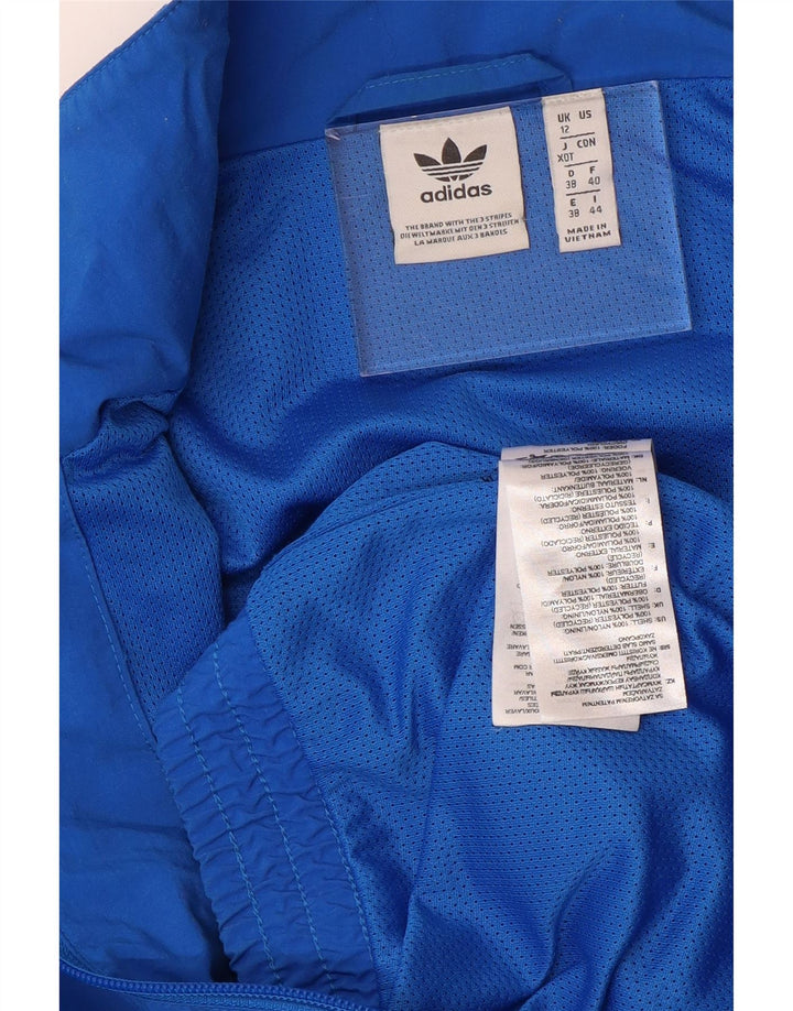 Giacca da ginnastica da donna Adidas UK 12 nylon blu medio