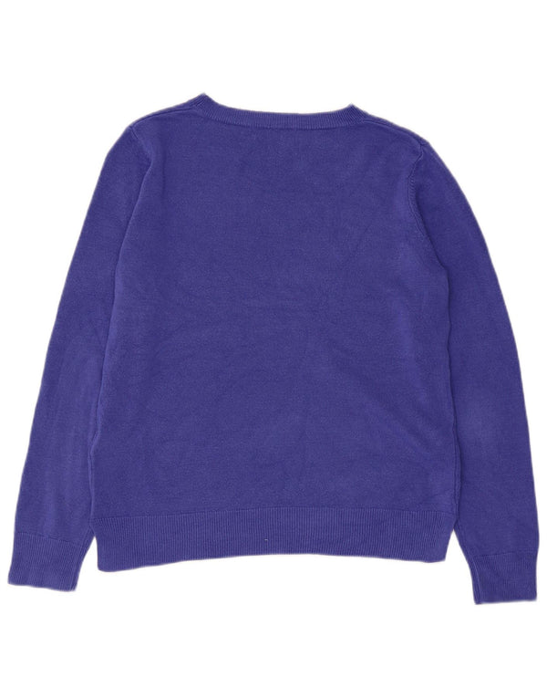 Maglione maglione con scollo a barca da donna Marks & Spencer UK 12 Acrilico viola medio