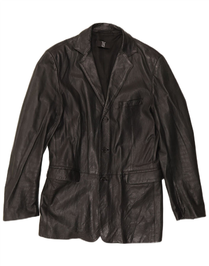 Giacca in Pelle Donna Zen IT 50 XL Pelle Nera