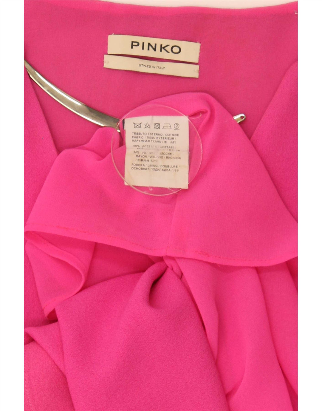 Abito a trapezio senza maniche da donna Pinko UK 10 piccolo acetato rosa
