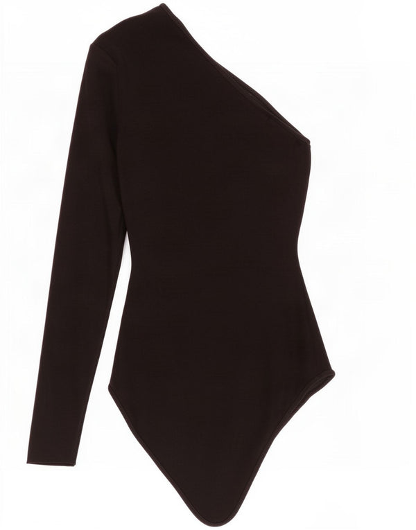 Body monospalla da donna Zara UK 12 viscosa nera media