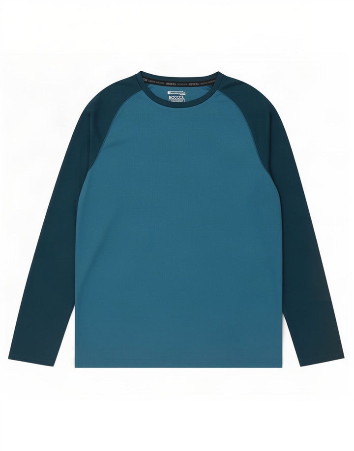 Mountain Warehouse Maglia IsoCool da uomo a maniche lunghe blu medio color block