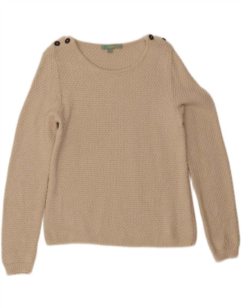 BODEN Womens Boat Neck Jumper Sweater UK 12 Medium Beige Cotton Vintage Boden and Second-Hand Boden from Messina Hembry 