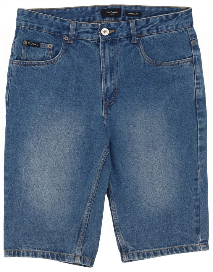 Pantaloncini di jeans vestibilità regolare da uomo Pierre Cardin medio W32 cotone blu