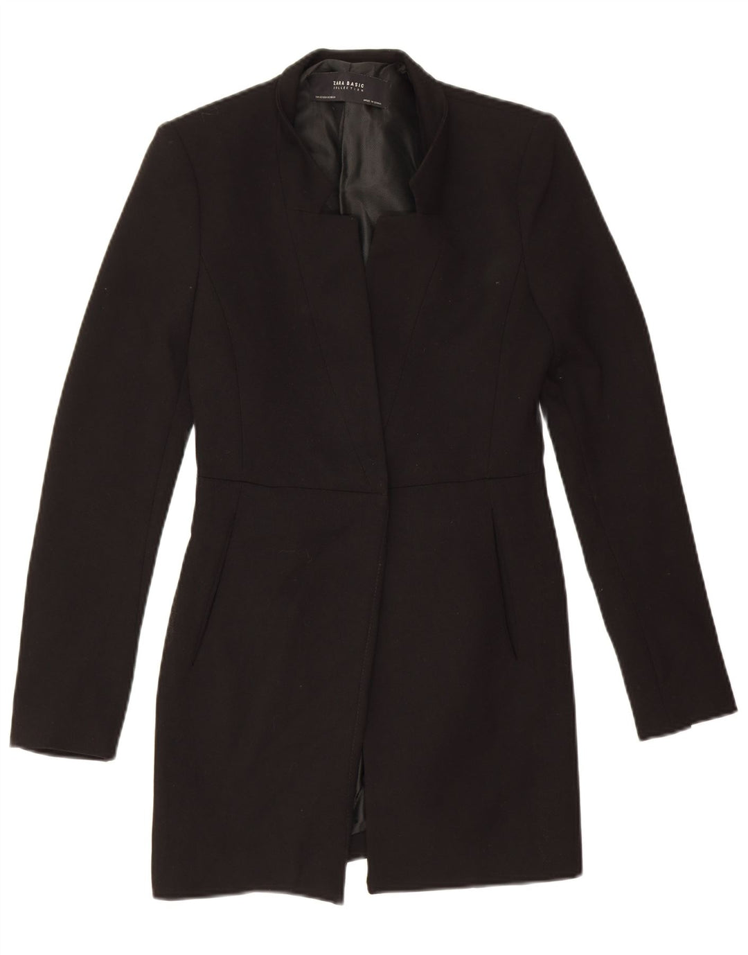 Giacca blazer lunga da donna Zara UK 6 XS poliestere nero