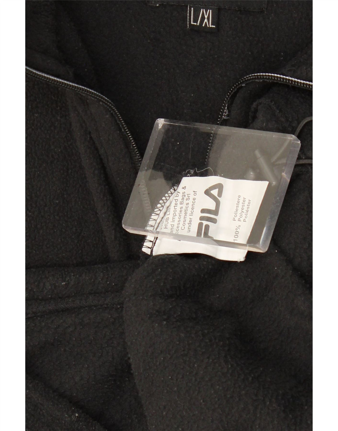 Giacca in pile da uomo FILA UK 40 Large Nero Poliestere